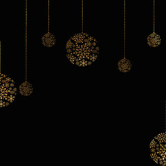 the snow snowflake christmas lantern on black background