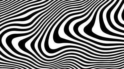 Vector - black and white curve wave line abstract illusion