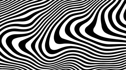 Vector - black and white curve wave line abstract illusion