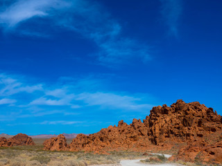 Fototapeta na wymiar Felslandschaft Red Fire Nationalpark mit Freitextfläche