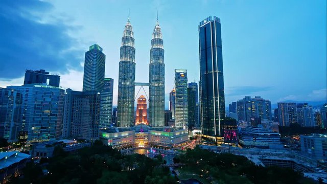 Beautiful Time lapse Kuala Lumpur city skyline