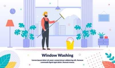 Windows Professional Washing Service Vector Banner