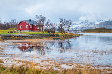 Naklejka na ściany i meble traditional nordic house in a idyllic place