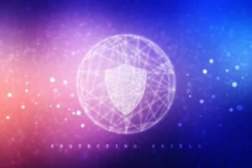 2d illustration Security concept - shield 