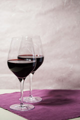 Two glasses of red wine