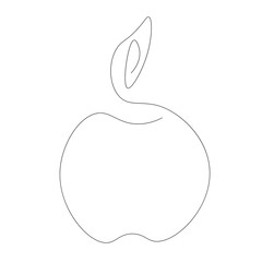 Fruit icon, apple continuous line drawing, vector illustration