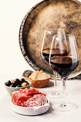 Two glasses of red wine