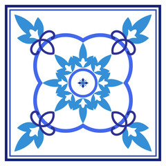 Azulejos portuguese traditional ornamental tile