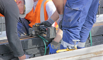 ouvriers sur le chantier