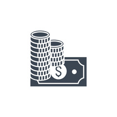 Salary related vector glyph icon.