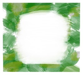 Watercolor green background with frame - 303777282
