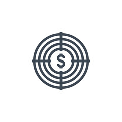 Funds Hunting related vector glyph icon.