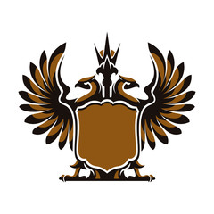 Coat of arms two-headed eagle with a crown on a white background in vector EPS8