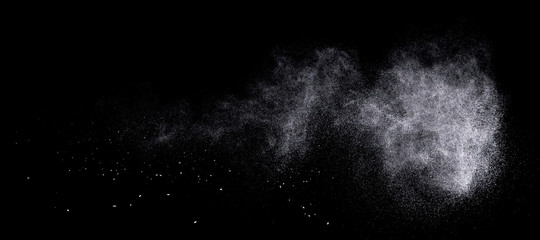 Texture of a snowstorm isolated on a black background, Clusters of stars in space, dynamic...