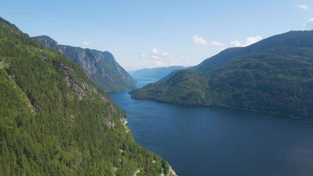 4K drone footage from the fjord in Dalen in Telemark