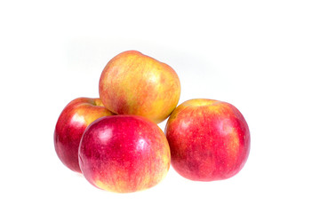 Ripe, juicy apples on a white background. Vitamin diet for weight loss.