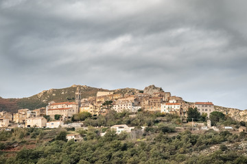 Fototapeta na wymiar Ancient mountain village of Speloncato in Corsica