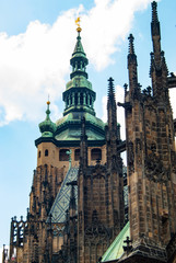 Fototapeta na wymiar Saint Vitus Cathedral facade, Prague Czech