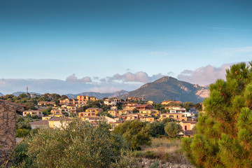 Fototapeta na wymiar Sardinian village in morning light, Italy.
