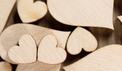 Obraz premium Wooden hearts background