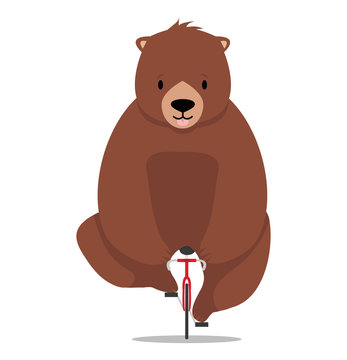 Cute bear riding a bike vector
