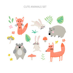 Forest animals collection for children