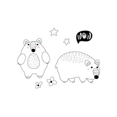 Couple of bears illustration for children