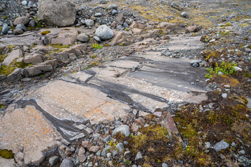 Glacier marks, Skalafellsjokull, Iceland