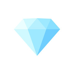 Cartoon flat style diamond icon outline shape. Gem jewel logo symbol sign. Vector illustration image. Isolated on white background.