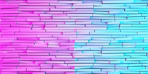 wall of many white polish stones in pink blue