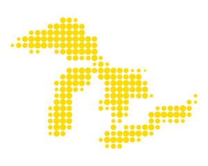 Karte der Gro&szlig;e Seen