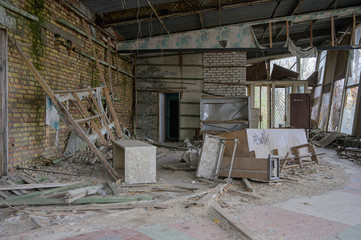 Geisterstadt Prypjat in der Exclusion Zone in Tschernobyl