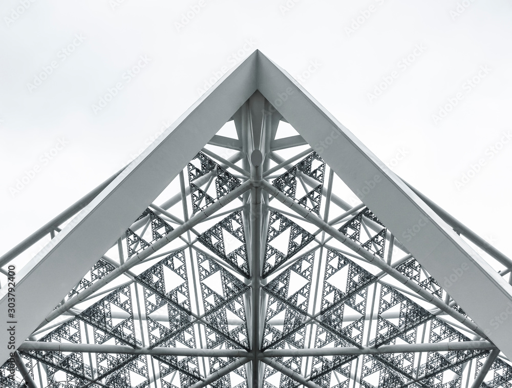 Wall mural steel construction roof architecture details modern building