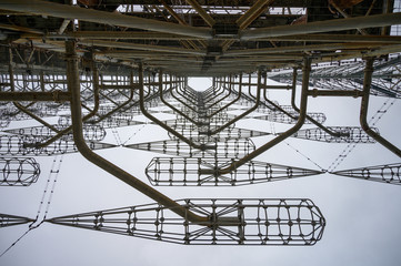 DUGA Radar in Tschernobyl im Nebel