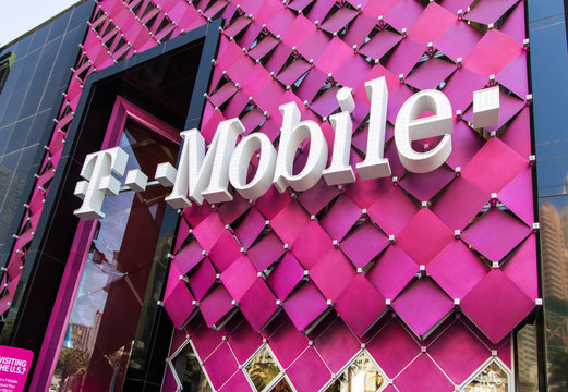 Las Vegas, Nevada, USA - May 6, 2019: Exterior Of The T Mobile Store On The Las Vegas Strip