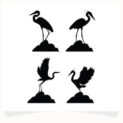 Set of Heron Logo Design Template