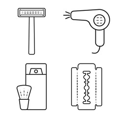 Vector illustration of shaving and hygiene symbol. Set of shaving and accessories stock vector illustration.
