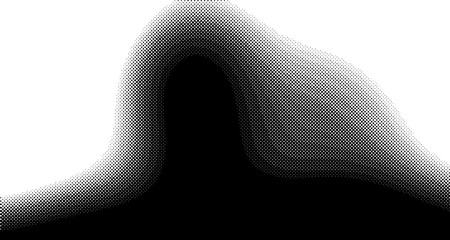 Halftone wave background. Curved gradient texture or pattern. Vertical gradient dots. Pop art texture. Vector illustration.