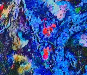 Fototapeta na wymiar Original abstract painting at canvas. Mixed media pattern. Hand drawn art background.