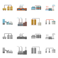 Vector design of factory and industry symbol. Set of factory and construction stock vector illustration.