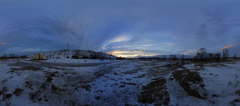 Winter european landscape 8K HDRI Panorama