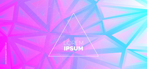 Minimal Triangles Background. Digital Polygon 