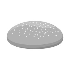 Vector illustration of bun and sesame sign. Web element of bun and bread stock symbol for web.