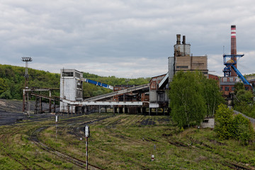 Fototapeta na wymiar Closed Anna coal mine in Pszów, Poland.