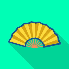 Vector illustration of fan and oriental icon. Collection of fan and cool stock vector illustration.