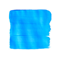 Realistic big square blue brush stroke