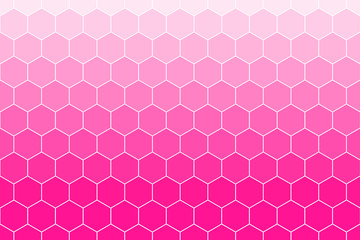 Honeycomb Grid tile rotate background or Hexagonal cell texture. in color Plastic pink with gradient.