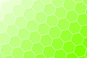 Honeycomb Grid tile rotate background or Hexagonal cell texture. in color UFO Green with gradient.