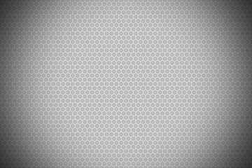 Honeycomb Grid background or Hexagonal cell texture. With vignette dark border shadow. Black and...