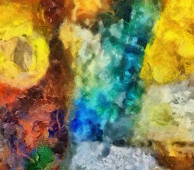 Designed grunge texture for creative ideas. Macro brushstrokes of oil. Abstract close up structure background. Colorful HD wallpaper. Simple graphic design template.